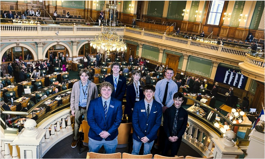 Castle Rock Youth Commission members at the Colorado State Capitol
